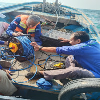 Stasiun Meteorologi Maritim Tanjung Emas Lakukan Pengukuran Arus Laut di Perairan Semarang